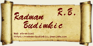 Radman Budimkić vizit kartica